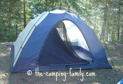 assembled tent with clips