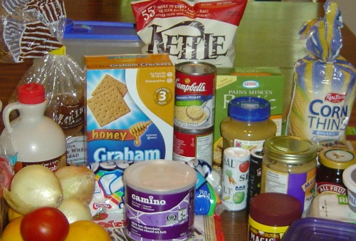 camping food on table