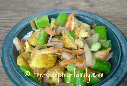 coconut chicken in bowl