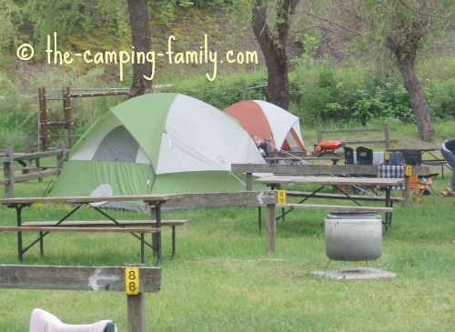 tents in private campground