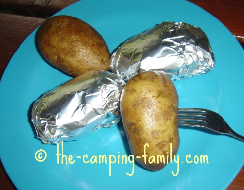 foil wrapped potatoes