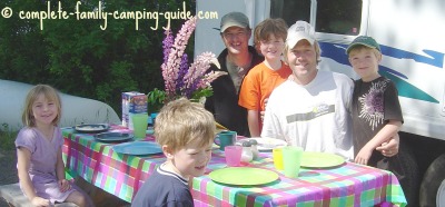 family at camp