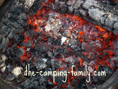 hot campfire coals