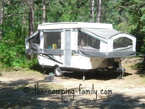 tent trailer with large windows