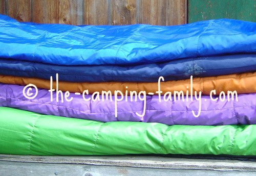 pile of sleeping bags