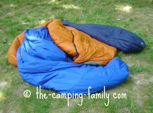 sleeping bags on the ground