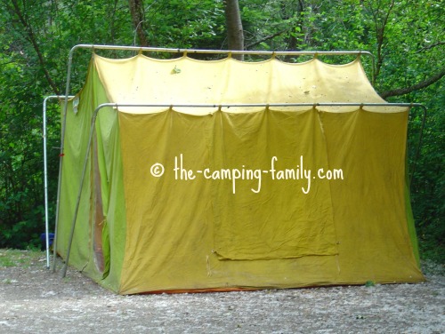 canvas tent with loops for poles